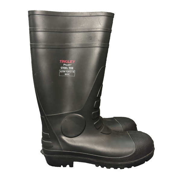 Tingley - Pilot ASTM F2413-18 M/I/C - Steel Toe Rubber Boots - Black 15" Size 12 - Picture 4 of 11